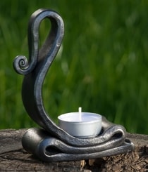 Forged tealight candle holder