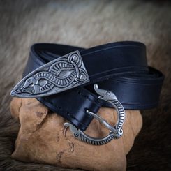 Ceinture viking, bête borre, cuir noir