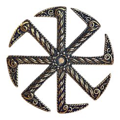 KOLOVRAT, Slavic Colovrat Pendant, bronze