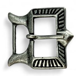 Medieval Belt Buckle grooved, Kievan Rus zinc