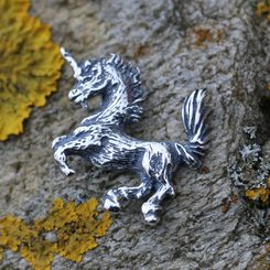 Licorne, pendentif, argent