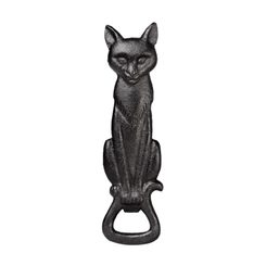 Black cat, beer opener, cast iron