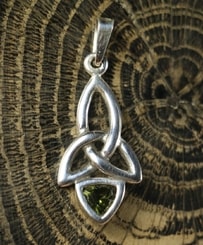 KIRA - pendentif, moldavite, argent