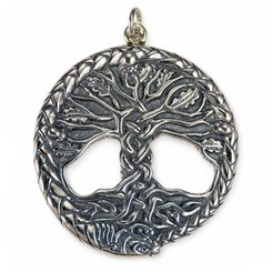 CELTIC OAK sacred Tree of Life Pendant silver