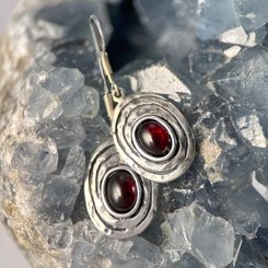 GABRETA, silver earrings with MOLDAVITE