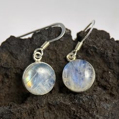 Rainbow silver moon earrings, Ag 925/1000
