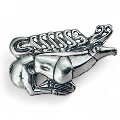Scythian Stag Brooch, sterling silver