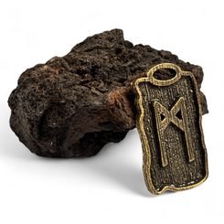 NAUTHIZ Rune Pendant Zinc ant. brass