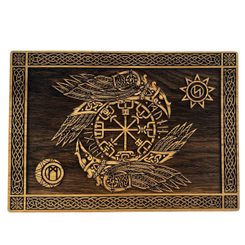HUGINN and MUNINN - wooden wall picture 21x30cm