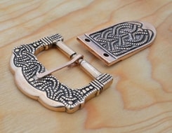 Bronze Viking Buckle and Strap End, Gokstad, Norway, replica