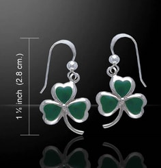 IRISH CLOVER, silver earrings, Ag 925