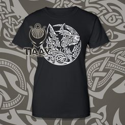 FENRIR, VIKING WOLF, ladies T-shirt B&W