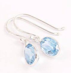 NEPTUNOS, boucles d'oreilles en argent, topaze bleue, Ag 925/1000