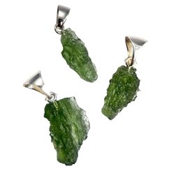 Moldavite - tektite from Bohemia, silver pendant