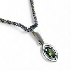 Moldavite, Silver pendant Ag 925/1000