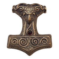 RAVEN THOR HAMER, Scania, Sweden, bronze and garnet
