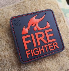 FireFighter Patch, blackmedic / 3D Rubber patch