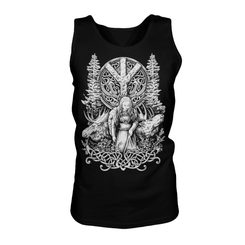 ALGIZ, men's black and white tank top, Naav