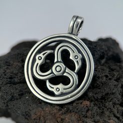 EAGLE TRISKELE, silver pendant