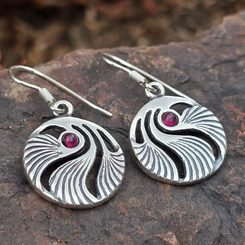 GABRETA, silver earrings with MOLDAVITE