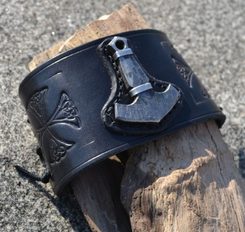 LOKI, bracelet, black, cow leather