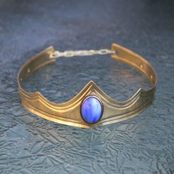 GRACIA - MEDIEVAL GOTHIC CROWN, Midnight Blue glass