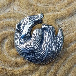 BADGER, pendant, sterling silver