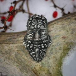 Oak Green Man, tin pendant