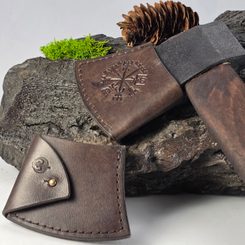 Leather sheath for a Canadian axe, Vegvisír