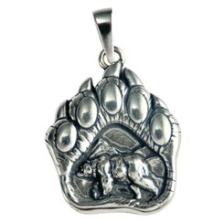 BEAR - bear track, pendant, silver 925/1000 12g