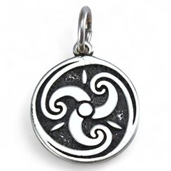 TRISKEL CELTIQUE, spirale, pendentif argent, argent 925
