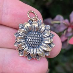 Sunflower, pendant, bronze