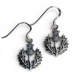 Scottish thistle, earrings, silver 925/1000