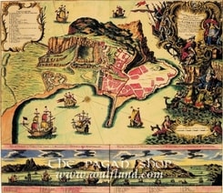 Gibraltar, Albert Charles Seutter, historical map, replica