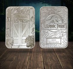 JURASSIC PARK Sammlerbarren Eingangstore versilberter Barren