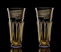 BIRKA, set of 2 Viking goblets, forest glass