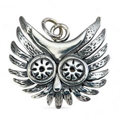 OWL - head, pendant, silver