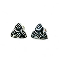 TRIQUETRA, Celtic Ear Studs, Silver