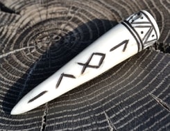 LOKI, viking rune pednant, antler