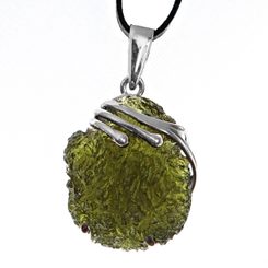 TERRA Pendentif à Moldavite Tchèque en argent