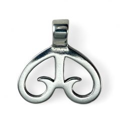HEART LUNULA, silver pendant