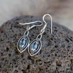 MAIA, earrings, silver 925 blue topaz