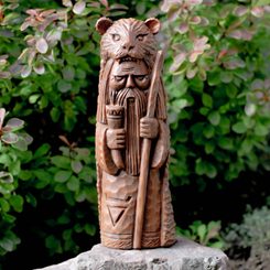 VELES, Slavic God, statuette artificial stone, brown