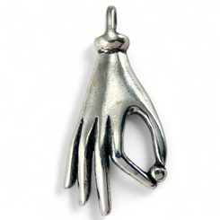 RÖMISCHE HAND MIT KUGEL, Limes Romanum, Silber 925