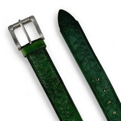Pine cones, forester's leather belt, dark brown
