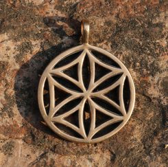 SUN FLOWER II, bronze pendant
