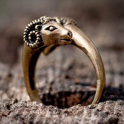 RAM HEADS BRONZE RING