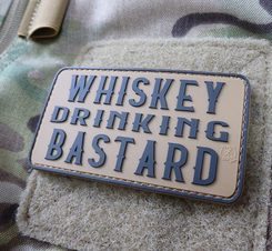 WHISKEY DRINKING BASTARD Patch, coyote brown / JTG 3D Rubber Patch