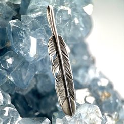 Shamanic feather, pendant, silver 925