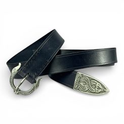 Ceinture viking, bête borre, cuir noir